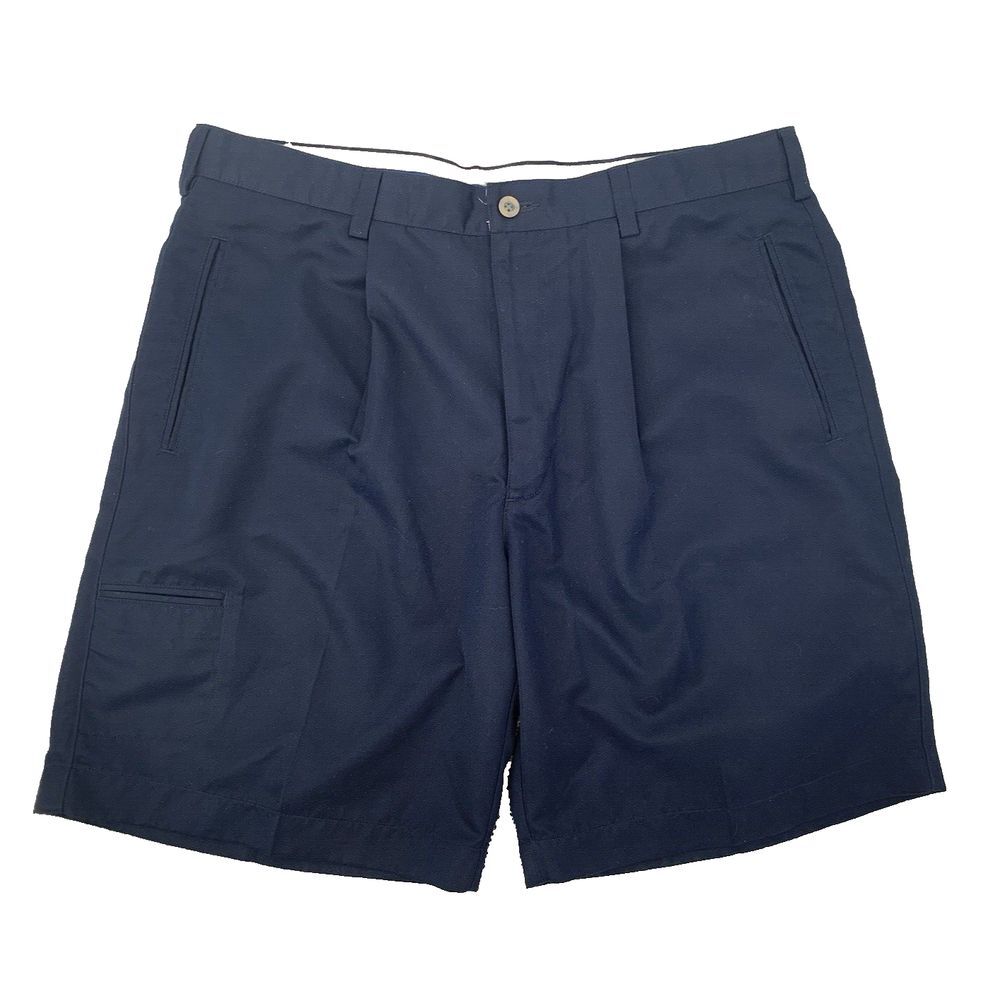 PGA TOUR Navy‎ Blue Pleated Front Polyester Men's Golf Shorts Size 36
